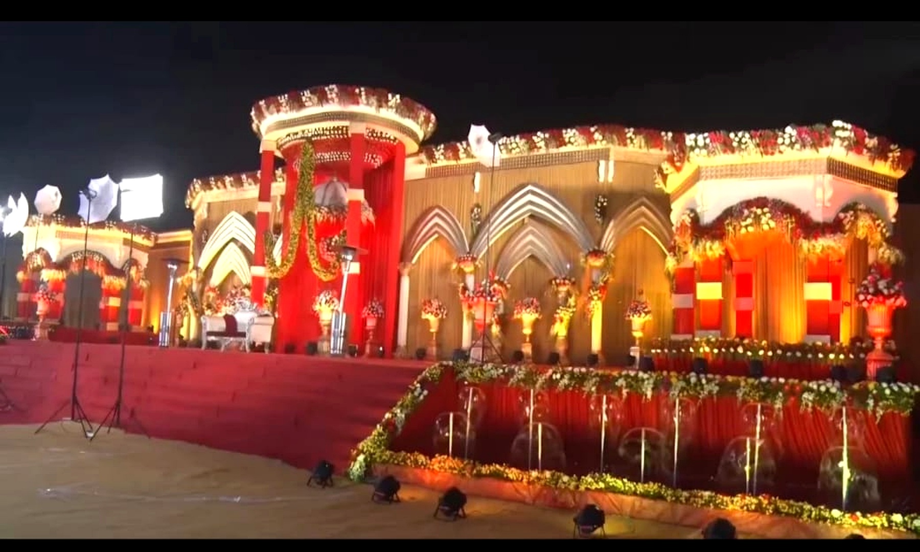 Grand illuminated wedding venue at The Gautam Hotel Varanasi
