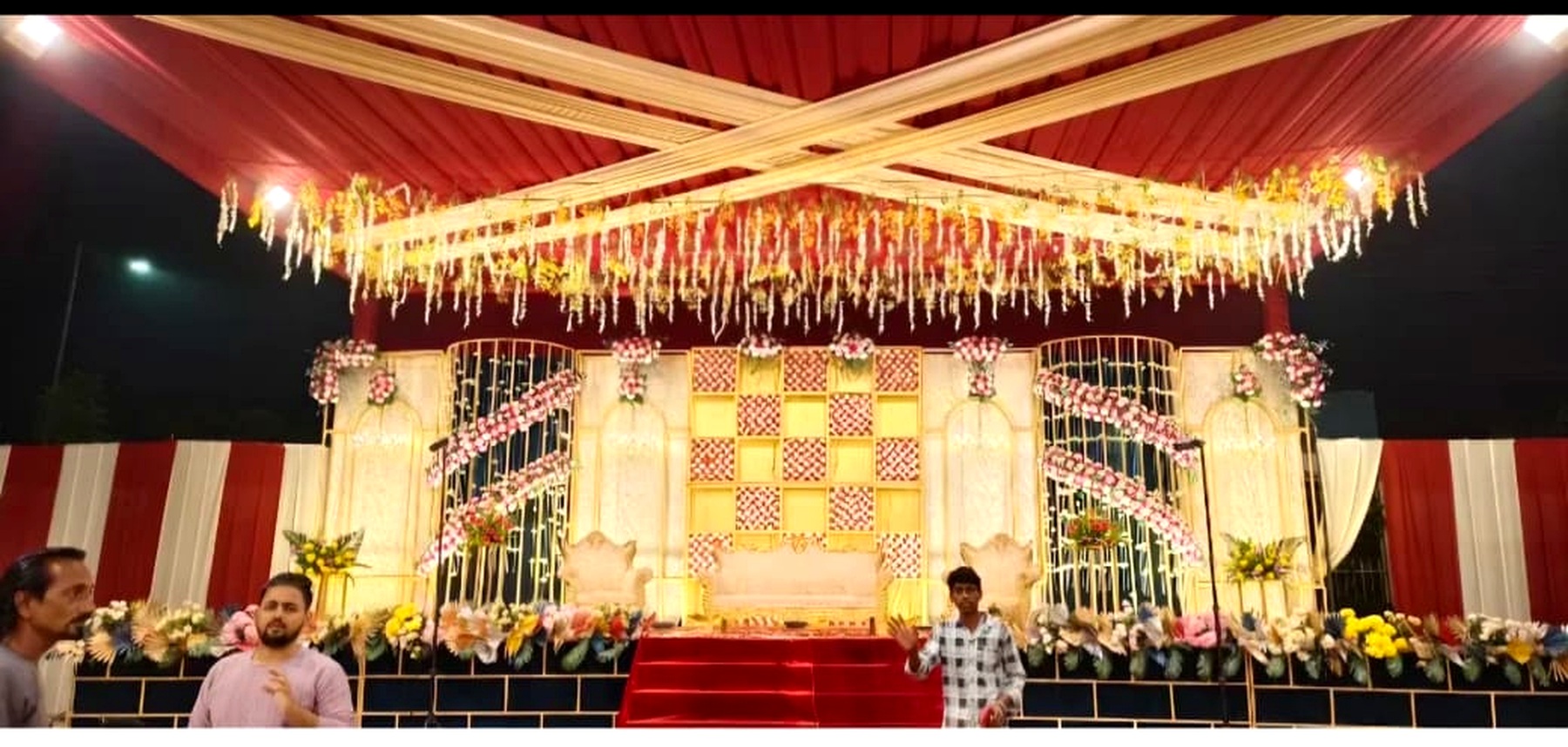 Floral wedding stage