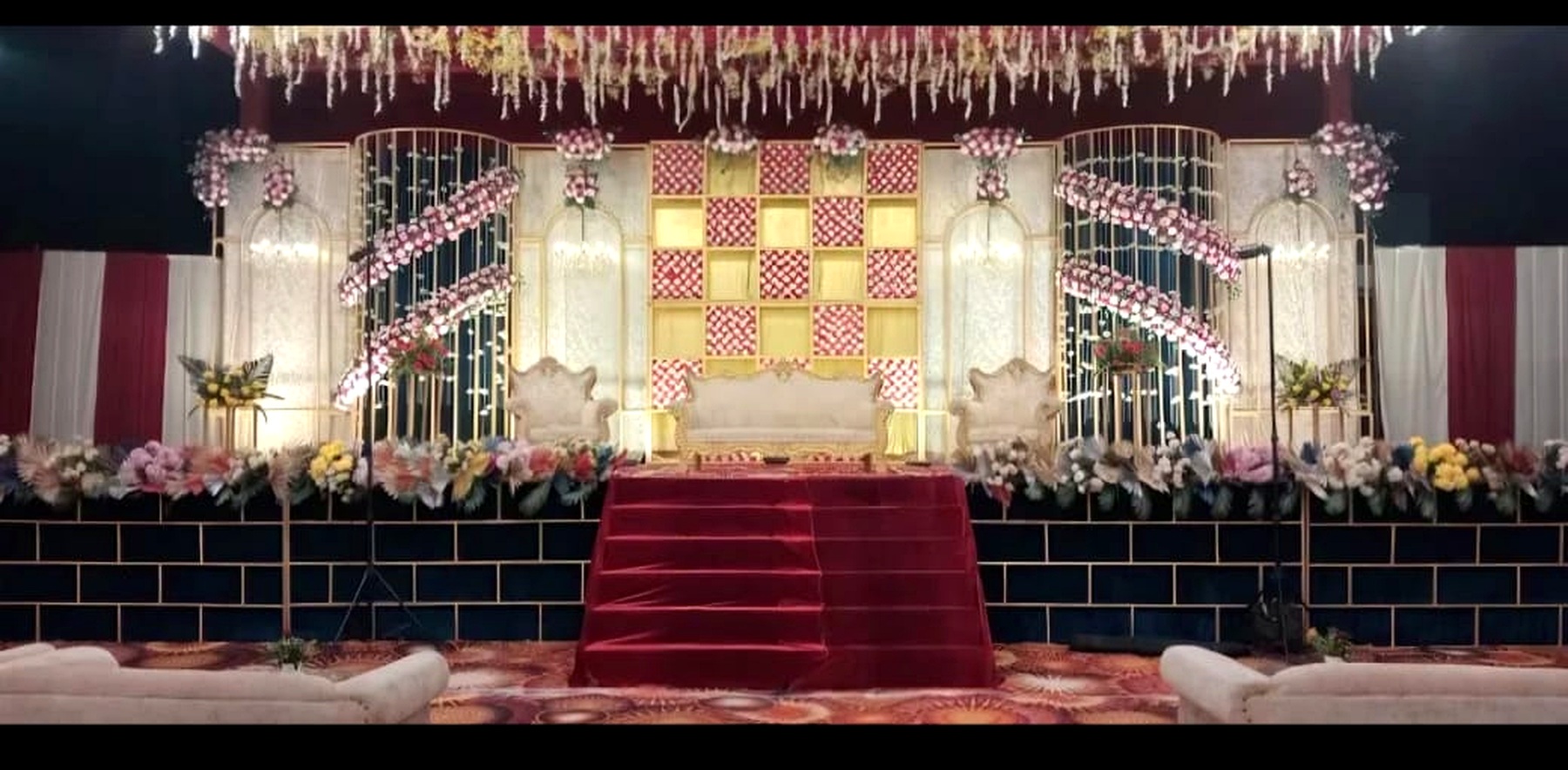 Floral engagement and wedding stage