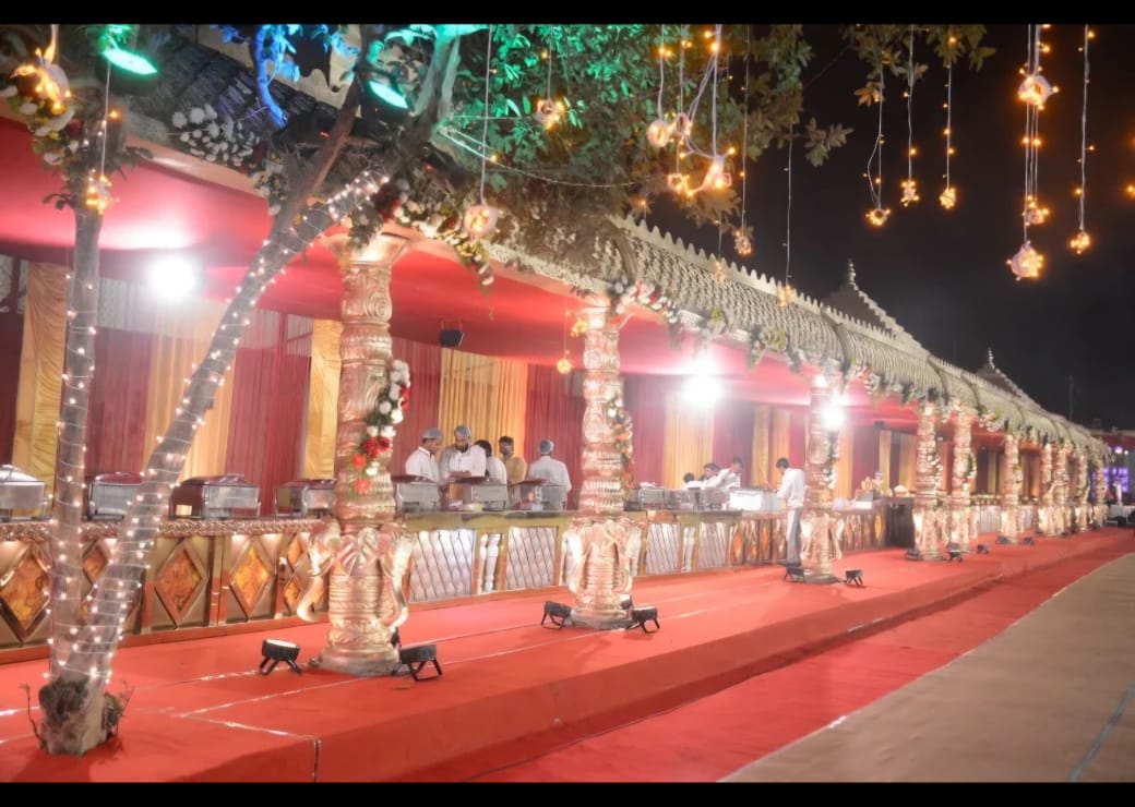 Event dining setup at Gautam Resort
